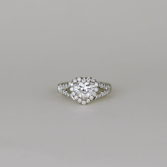 Platinum 1.51ct Heart Diamond Cluster Dress Ring