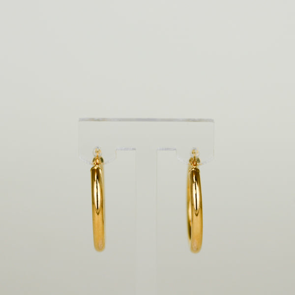 9ct Yellow Gold Chunky Large 25mm Hoop Earrings