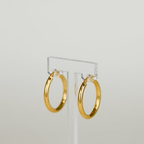 9ct Yellow Gold Chunky Large 25mm Hoop Earrings