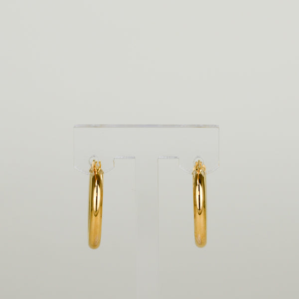 9ct Yellow Gold Chunky Medium 20mm Hoop Earrings