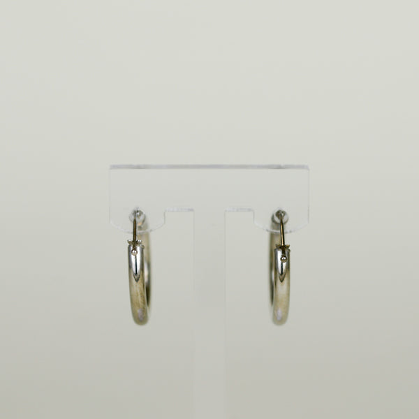 9ct White Gold Chunky Medium 20mm Hoop Earrings