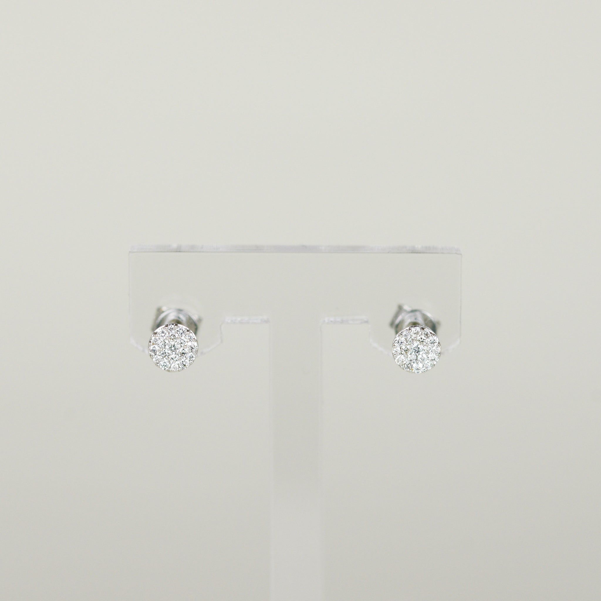 18ct White Gold 0.21ct Round Brilliant Diamond Illusion Stud Earrings