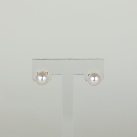 9ct Yellow Gold 6mm Cultured Pearl Stud Earrings