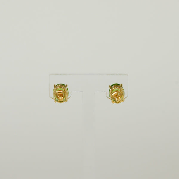 9ct Yellow Gold 4.00ct Oval Peridot Stud Earrings