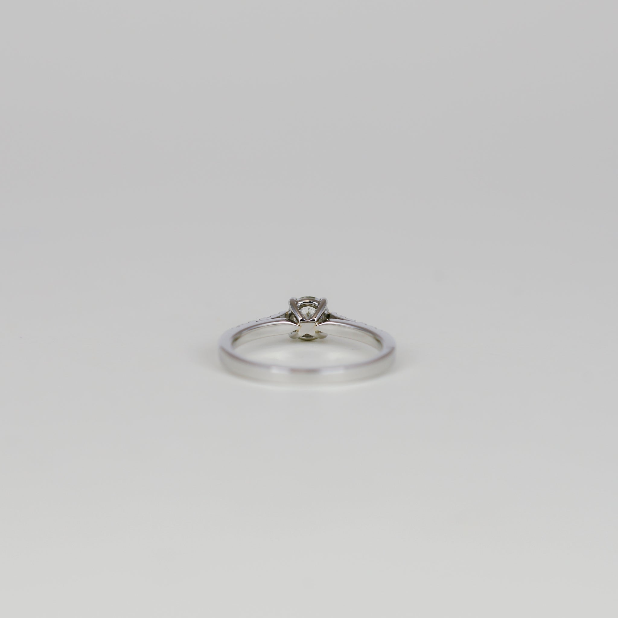 Platinum 0.50ct Diamond Solitaire with Diamond Set Shoulders Ring