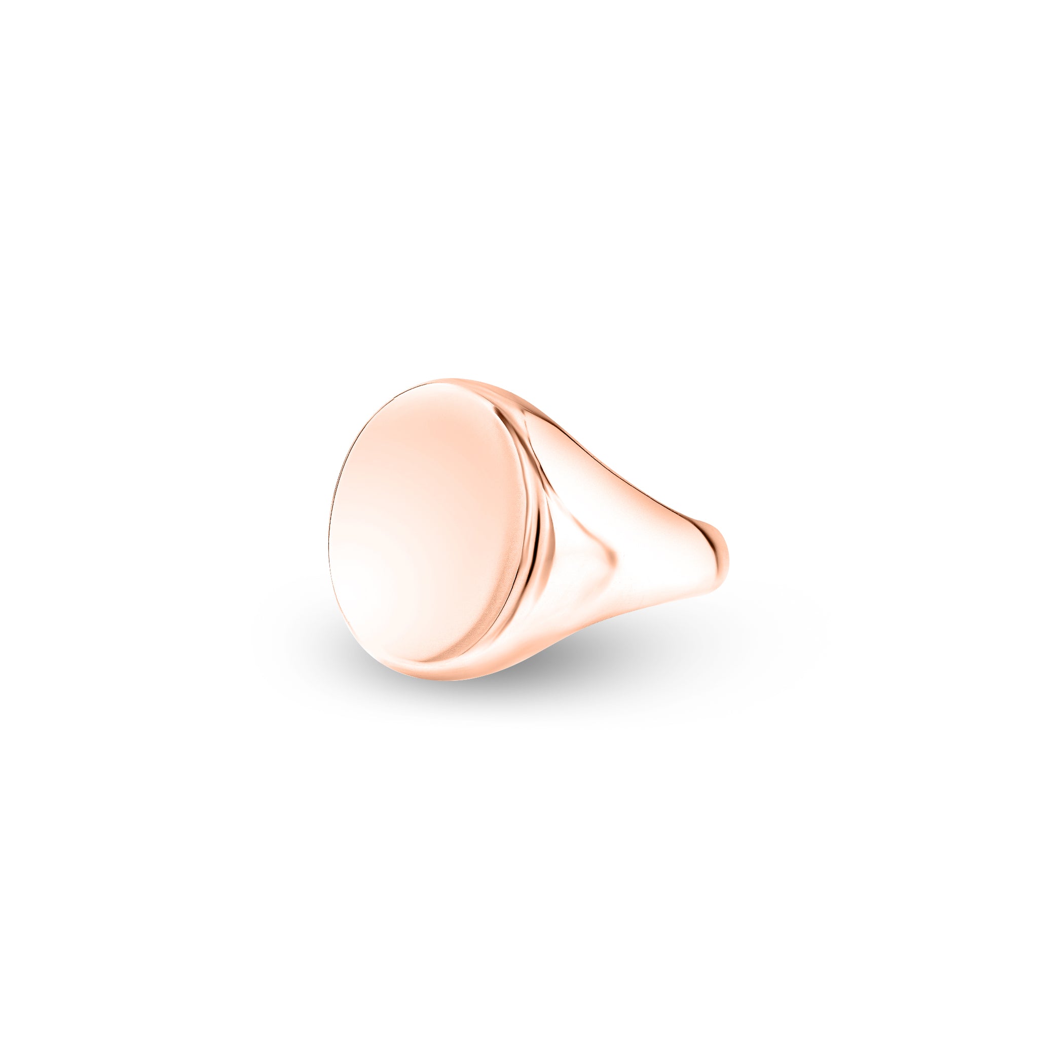 18ct Rose Gold 16 x 13mm Oval Signet Ring
