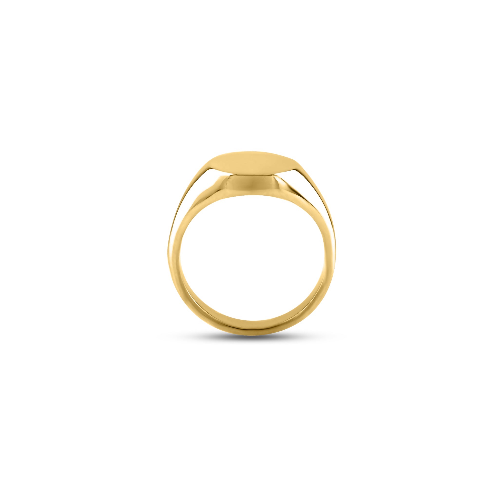18ct Yellow Gold 11mm Round Signet Ring