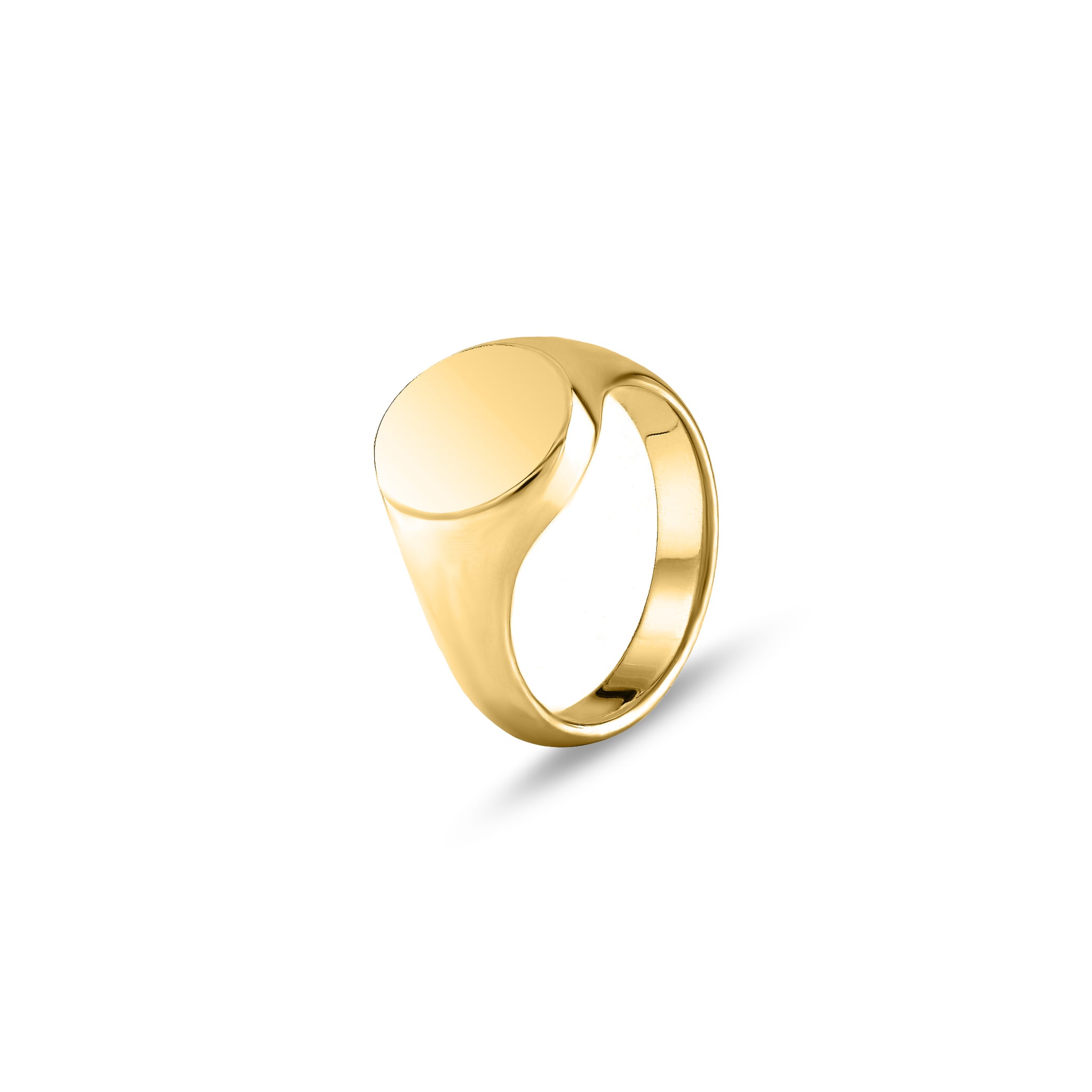 18ct Yellow Gold 13 x 11mm Oval Signet Ring