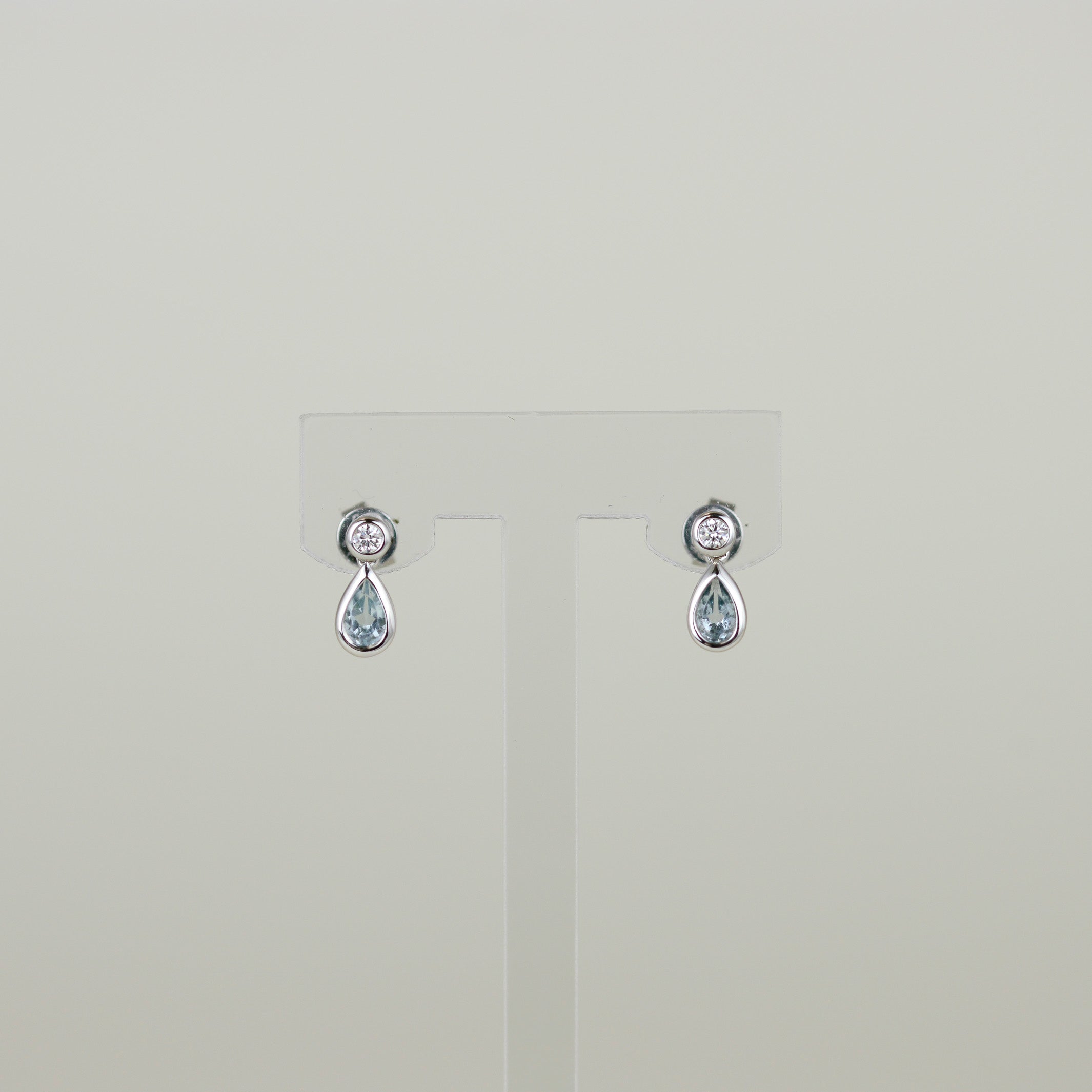 Natural London Blue topaz Pears studded Christmas bell design earrings selling in platinum over brass, Christmas bell earrings, Blue topaz Christmas