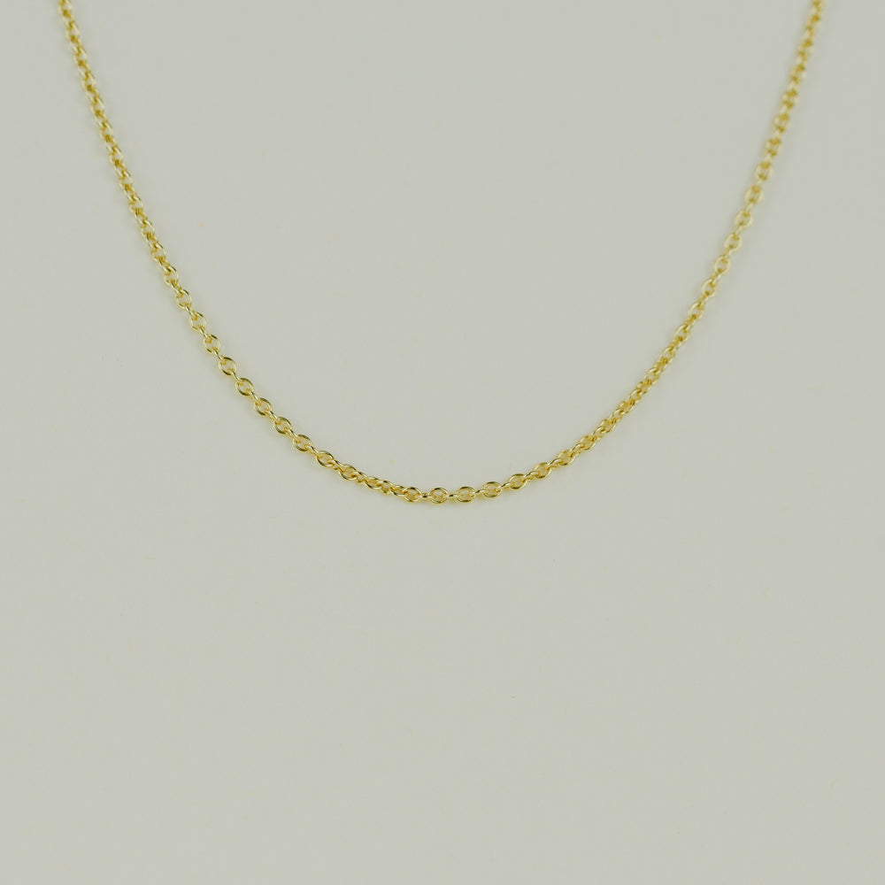 9ct Yellow Gold Round Wire Trace Link Chain