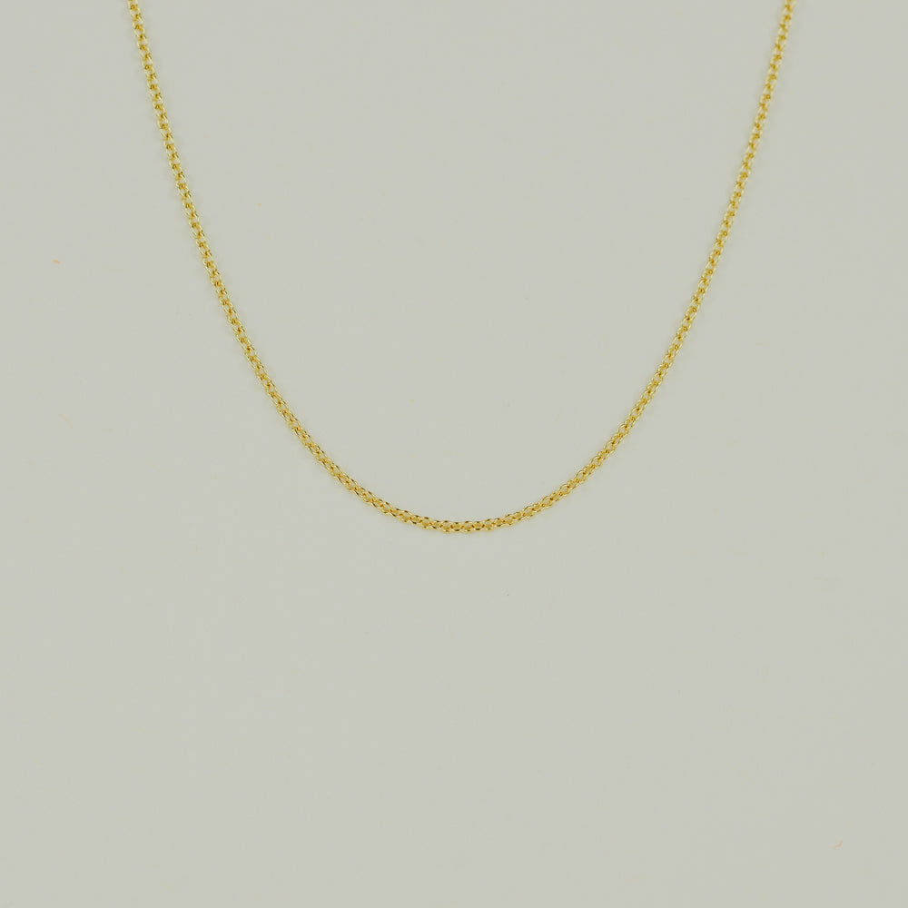 18ct Yellow Gold Round Wire Trace Link Chain