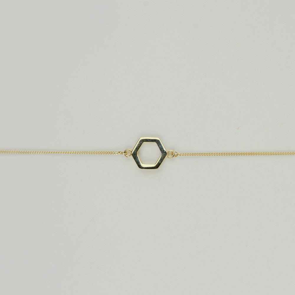 9ct Yellow Gold Hexagonal Bracelet