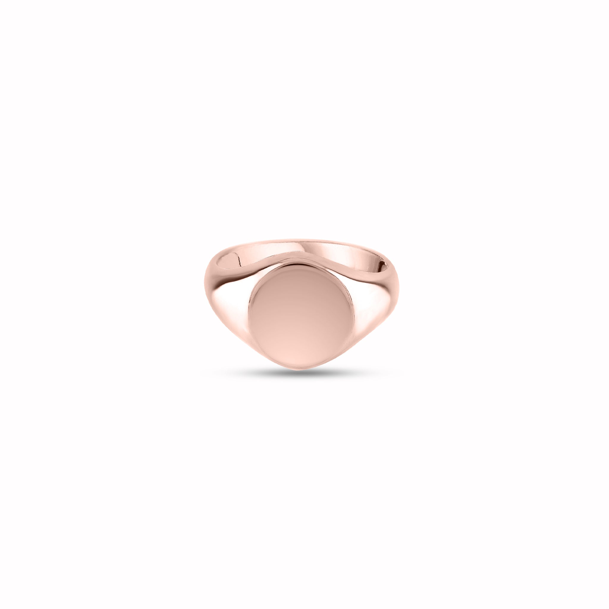 9ct Rose Gold 11mm Round Signet Ring