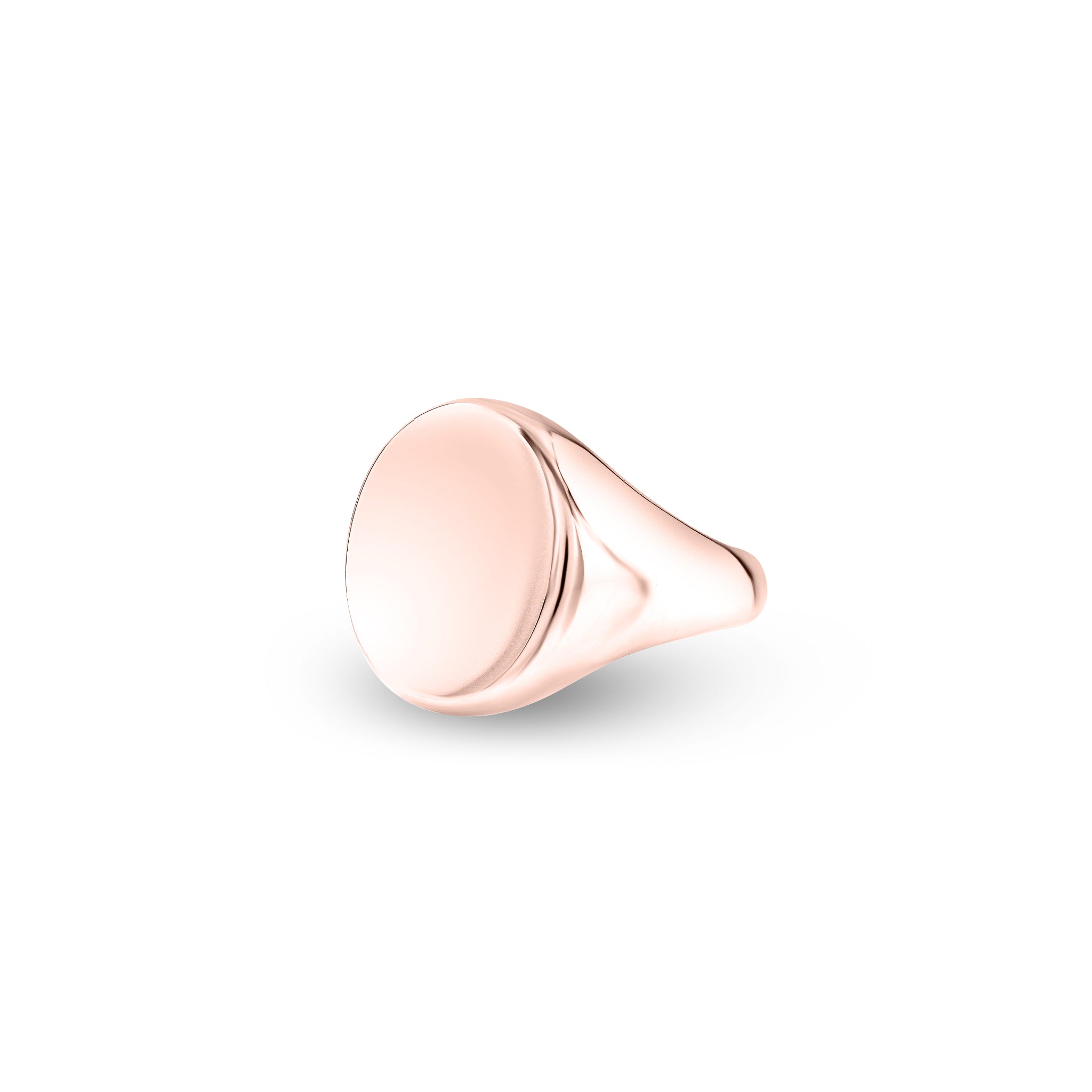 9ct Rose Gold 16 x 13mm Oval Signet Ring