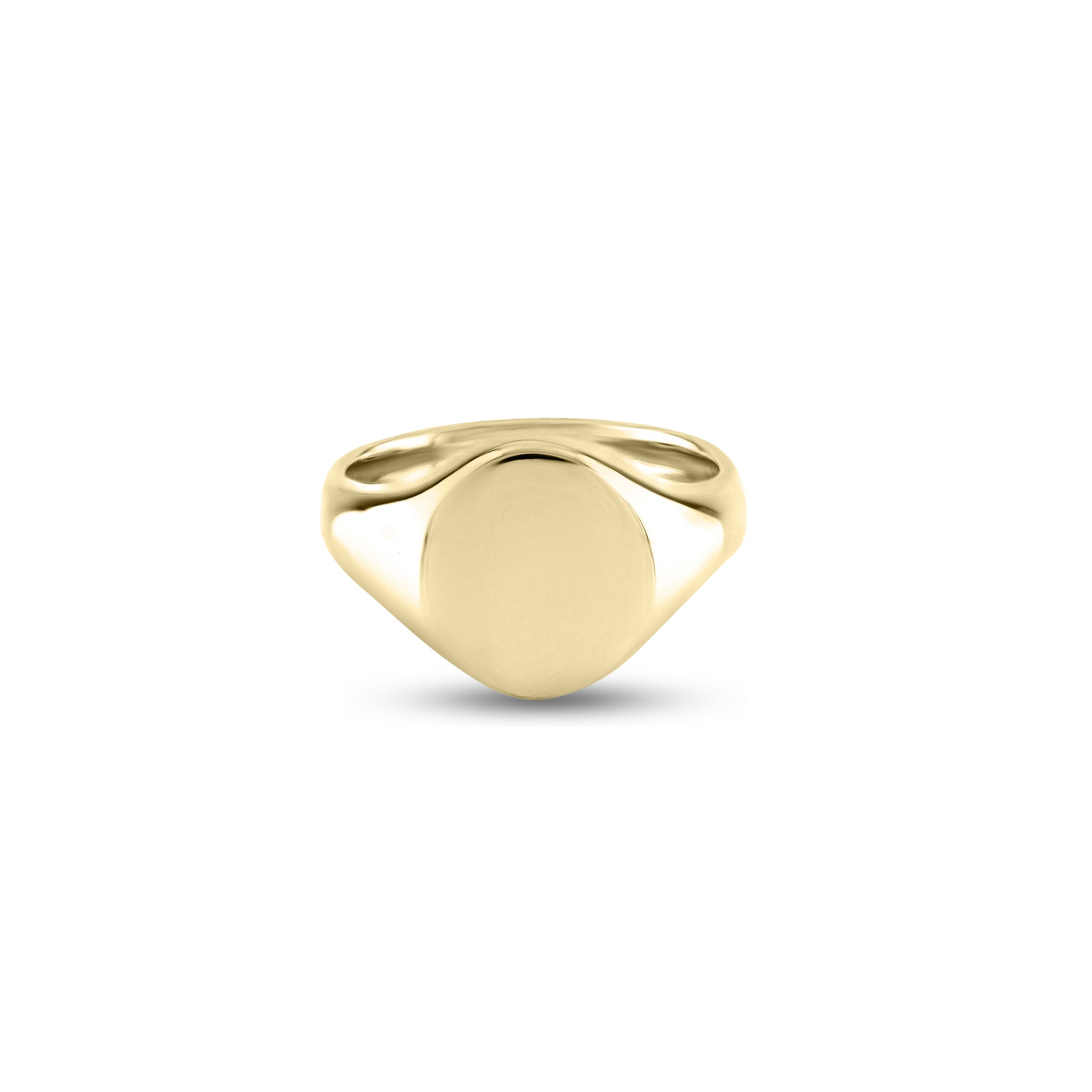9ct Yellow Gold 13 x 11mm Oval Signet Ring
