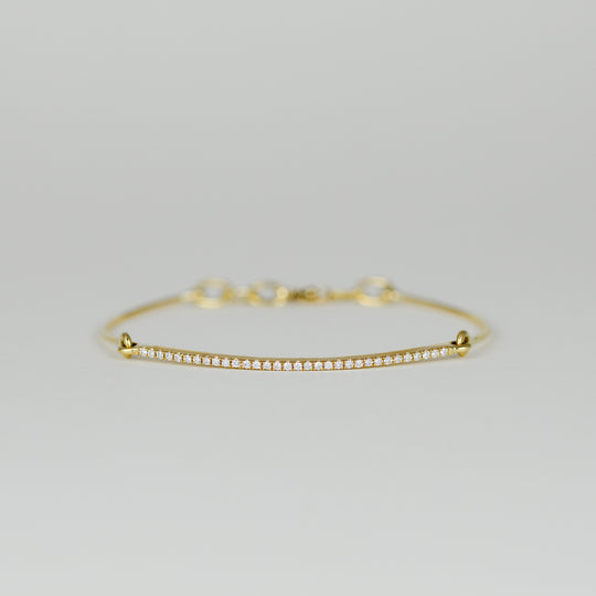 18ct Yellow Gold 0.29ct Diamond Bar Bracelet