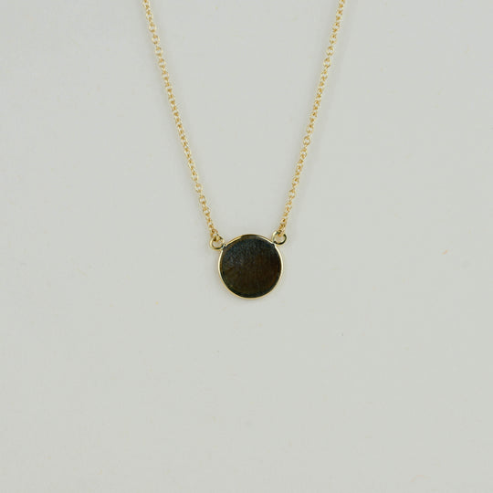 9ct Yellow Gold Circle Disk Necklace