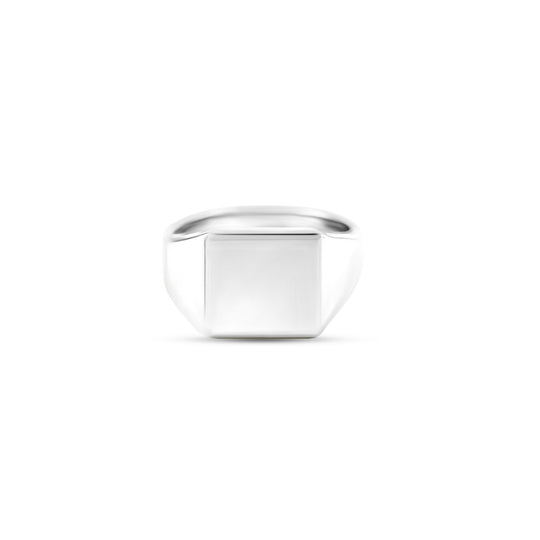 Platinum 12 x 12mm Square Signet Ring