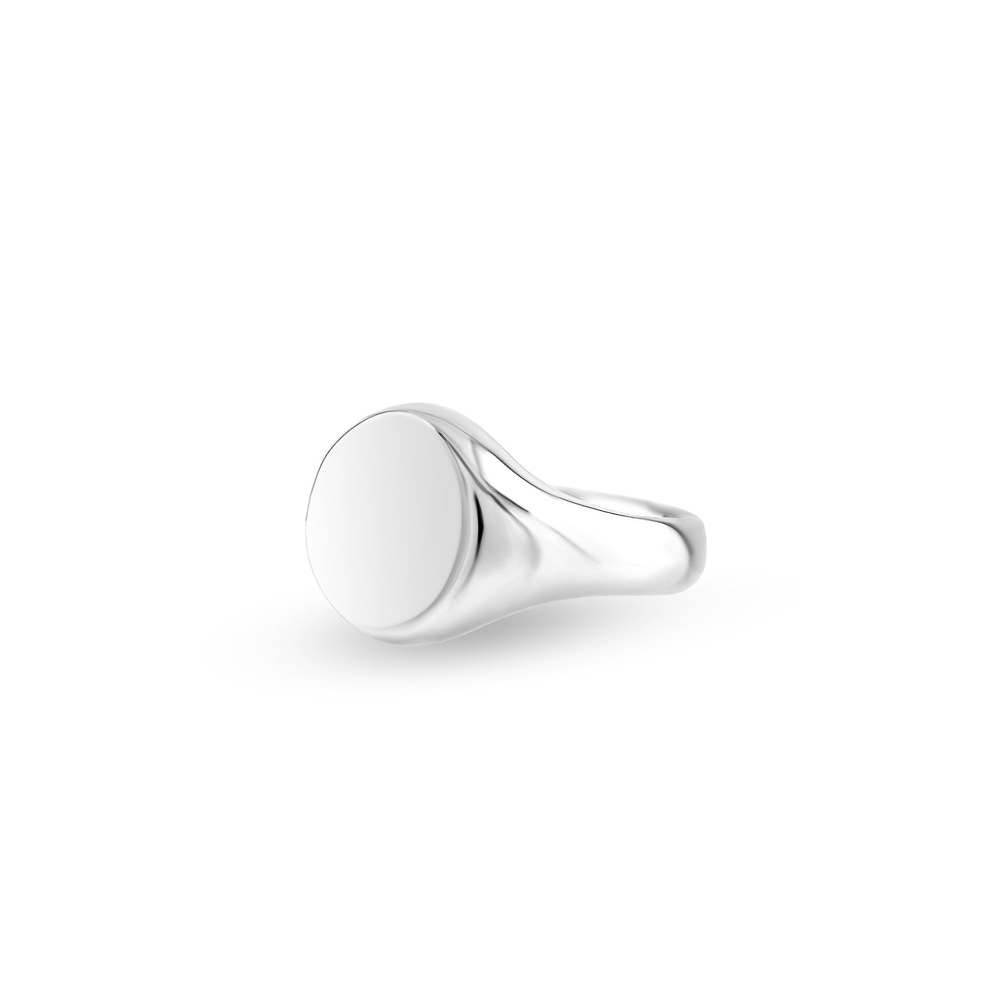 Silver 13 x 11mm Oval Signet Ring