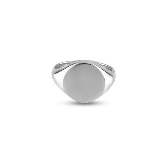 Silver 13mm Round Signet Ring