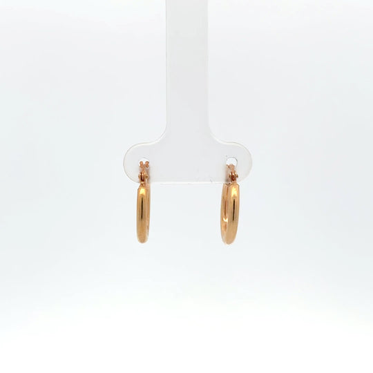 9ct Yellow Gold 15mm Hoop Earrings