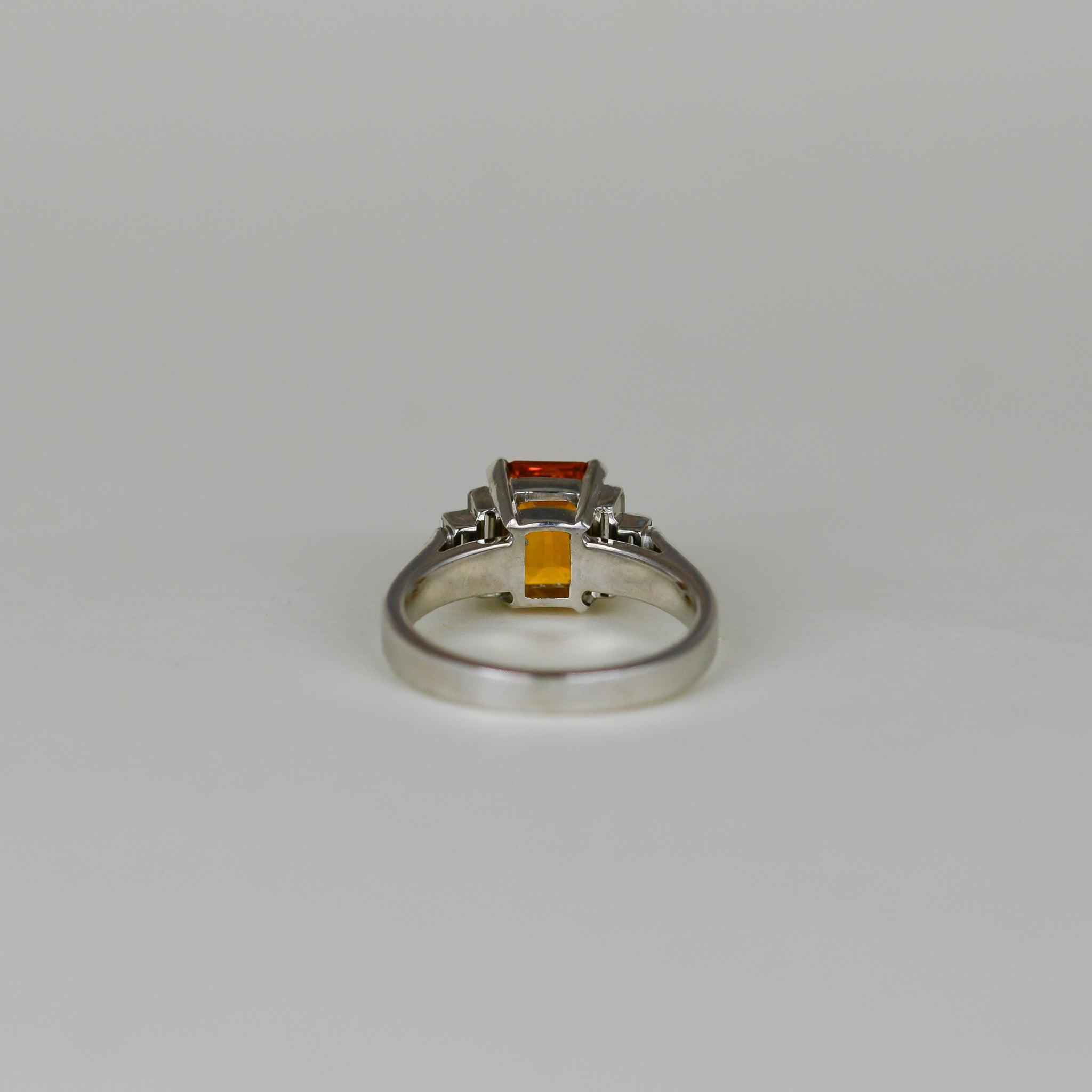 18ct White Gold 2.69ct Mandarin Garnet and Diamond Ring