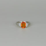 18ct White Gold 2.69ct Mandarin Garnet and Diamond Ring