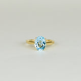 9ct Yellow Gold 2.70ct Oval Blue Topaz Ring