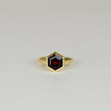 9ct Yellow Gold 3.01ct Hexagonal Garnet Ring