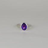 9ct White Gold 1.79ct Oval Amethyst Ring