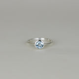 9ct White Gold 1.04ct Round Blue Topaz Ring