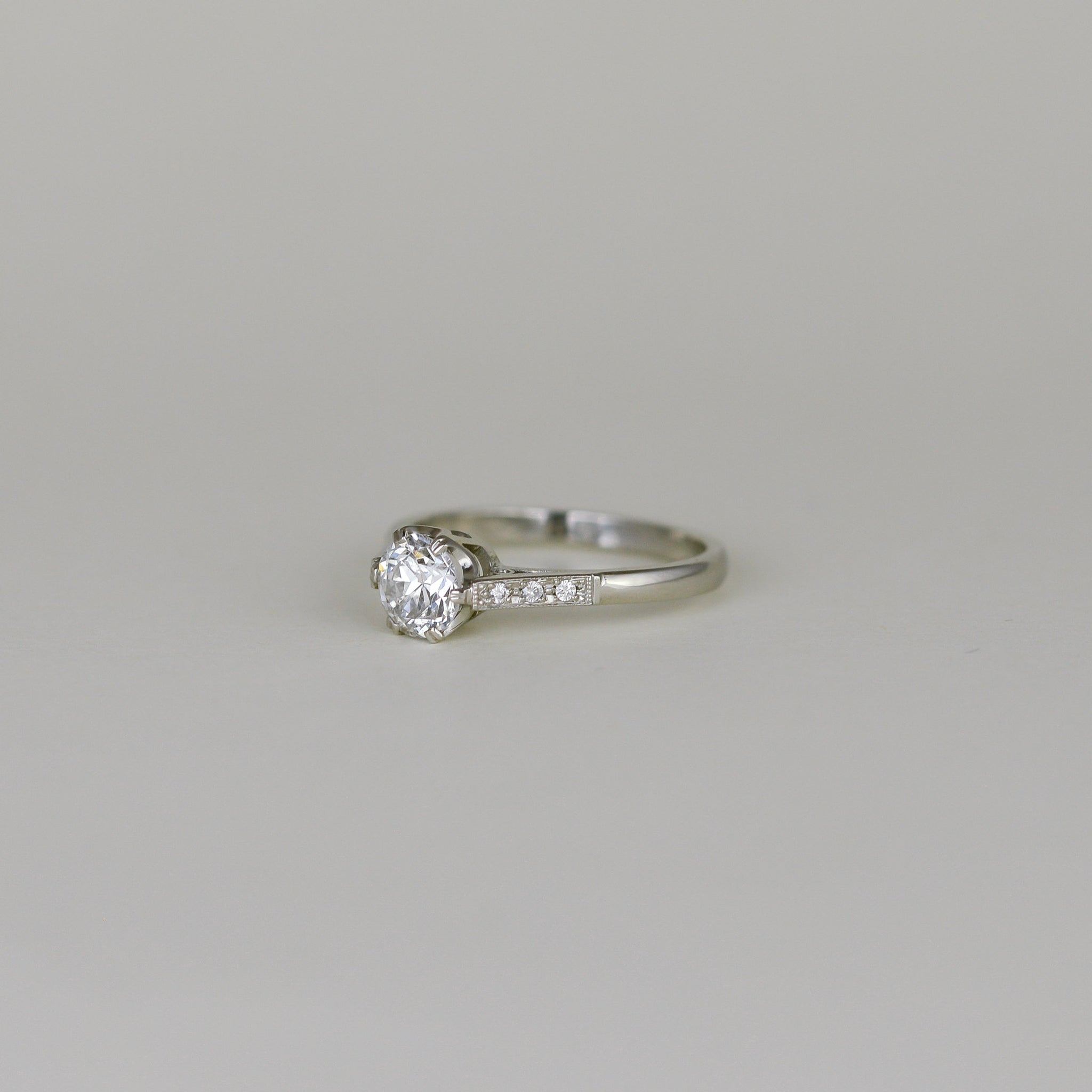 Platinum 0.80ct Edwardian Diamond Solitaire Ring