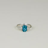 18ct White Gold 2.46ct Blue Zircon and Diamond Ring