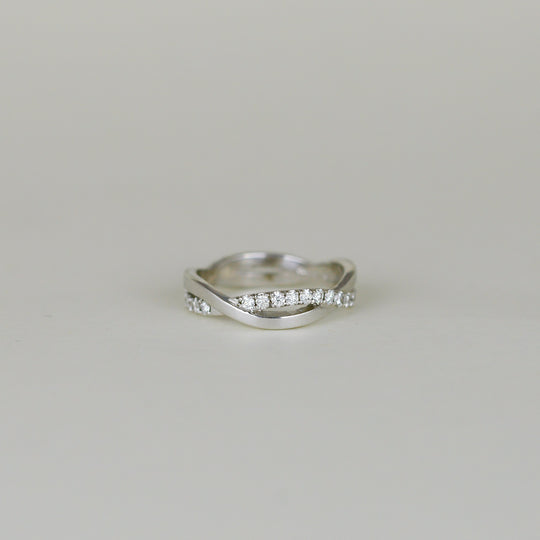 18ct White Gold 0.42ct Diamond Twisted Full Eternity Ring