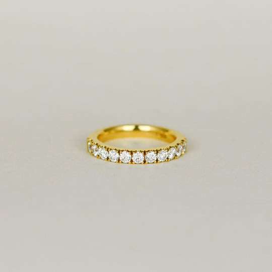 18ct Yellow Gold 0.84ct Round Brilliant Diamond Half Eternity Ring