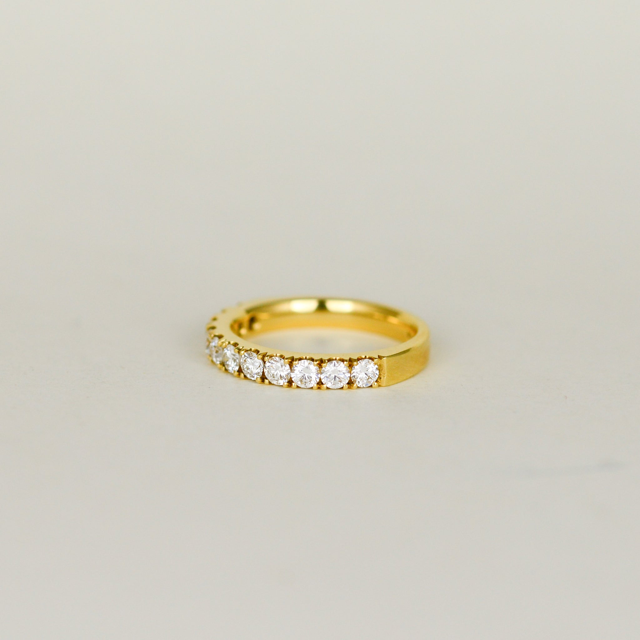 18ct Yellow Gold 0.84ct Round Brilliant Diamond Half Eternity Ring