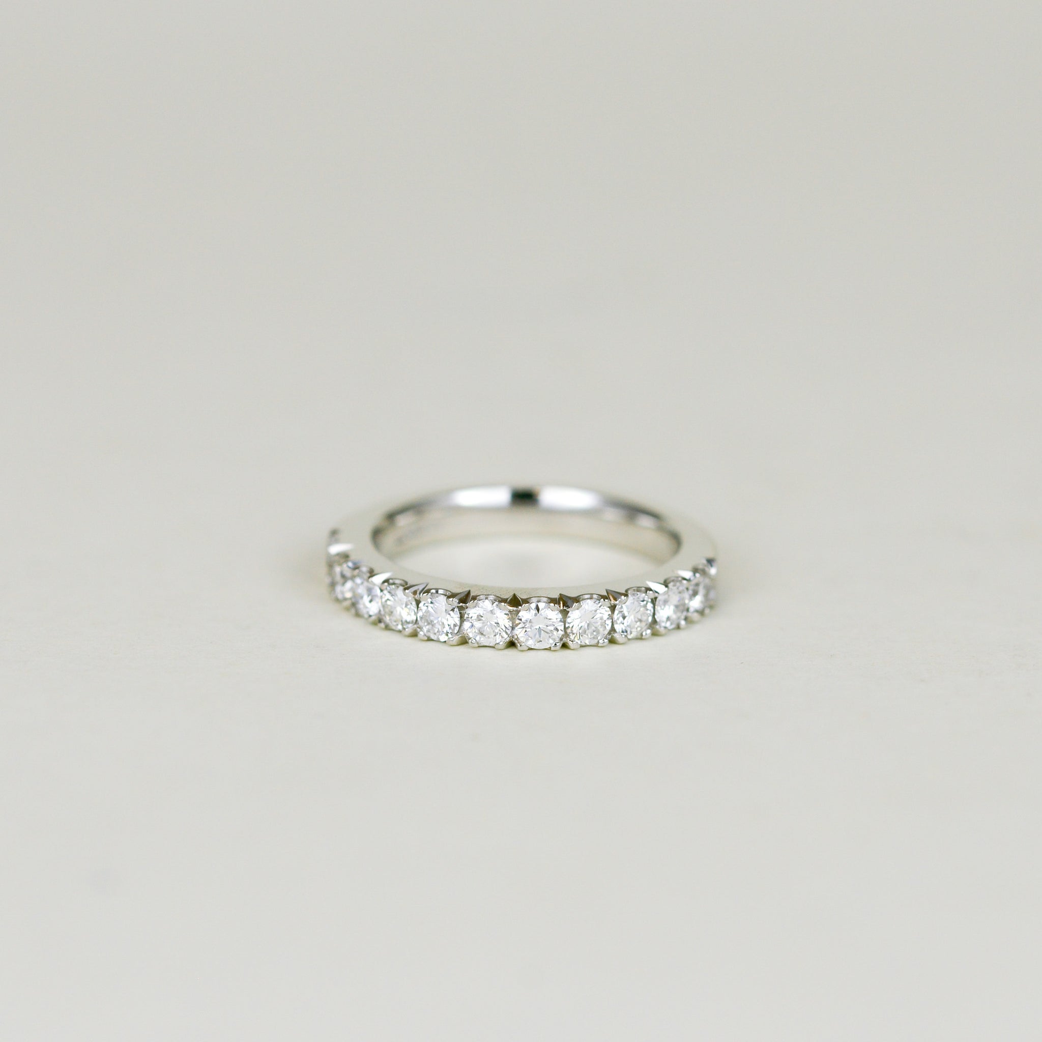 18ct White Gold 0.84ct Round Brilliant Diamond Half Eternity Ring