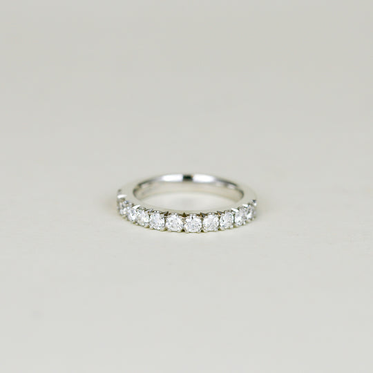 18ct White Gold 0.84ct Round Brilliant Diamond Half Eternity Ring