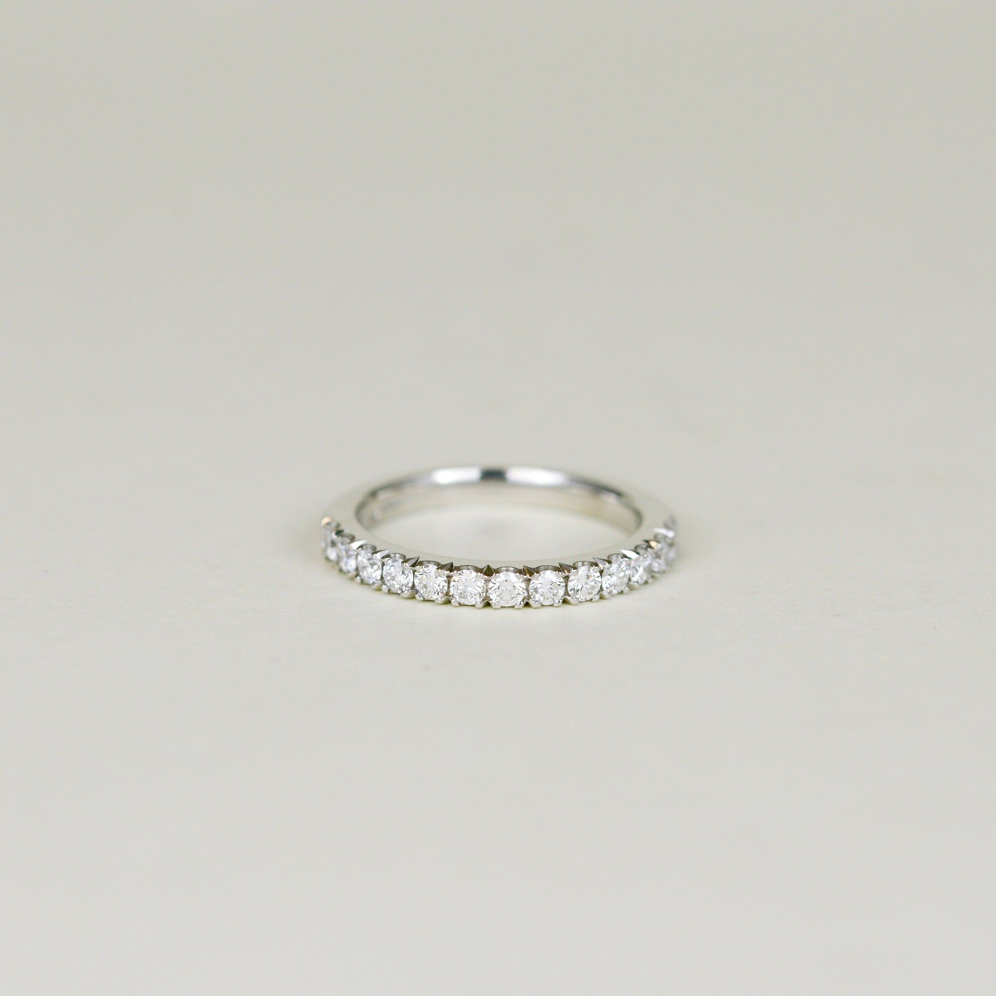 18ct White Gold 0.59ct Round Brilliant Diamond Half Eternity Ring