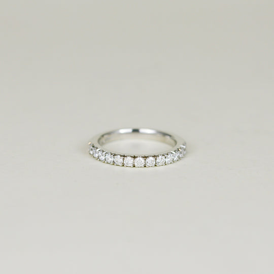 18ct White Gold 0.59ct Round Brilliant Diamond Half Eternity Ring