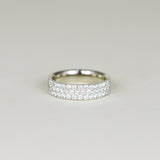 Platinum 1.00ct Round Briliant Three-Row Half Eternity Ring