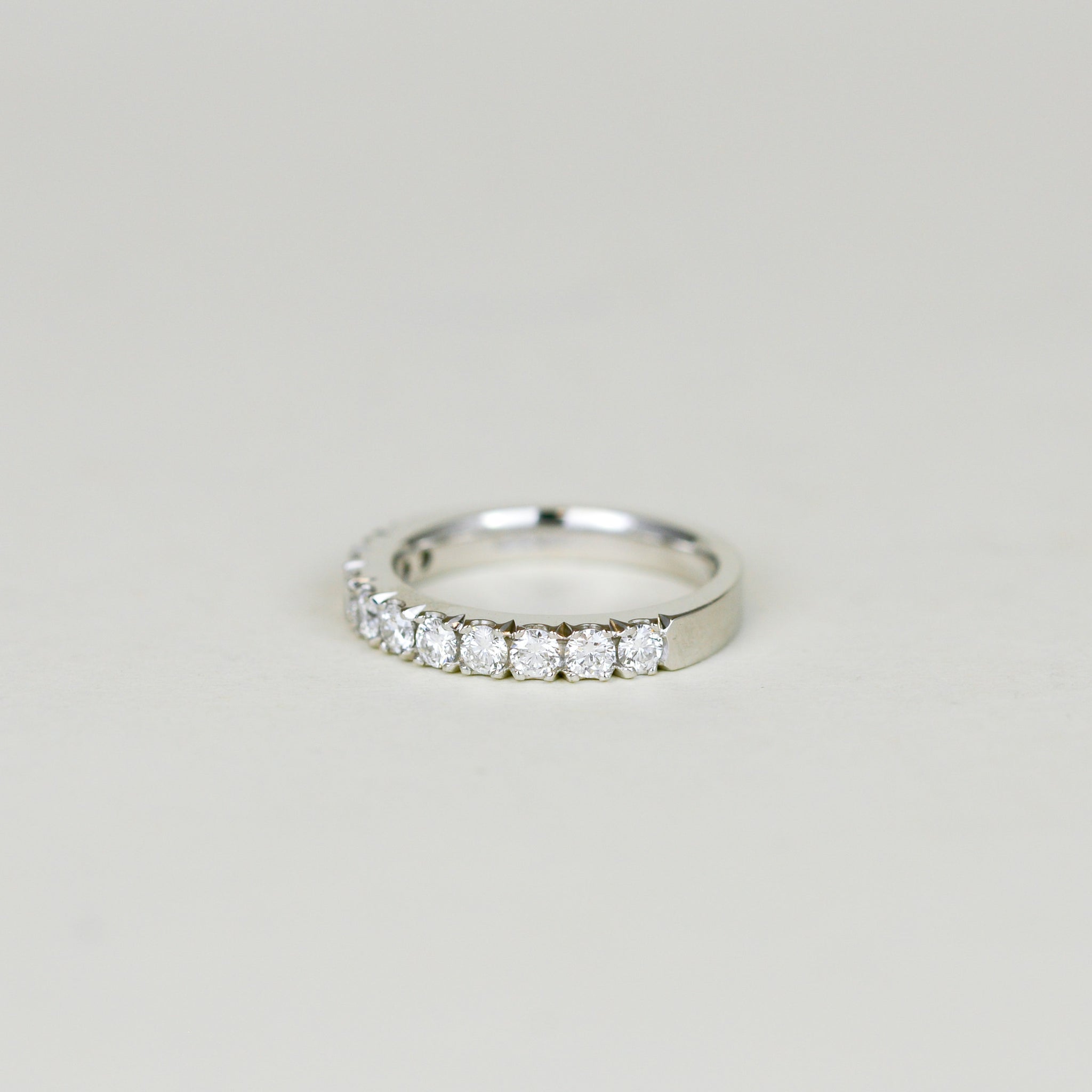 Platinum 0.84ct Round Brilliant Diamond Half Eternity Ring