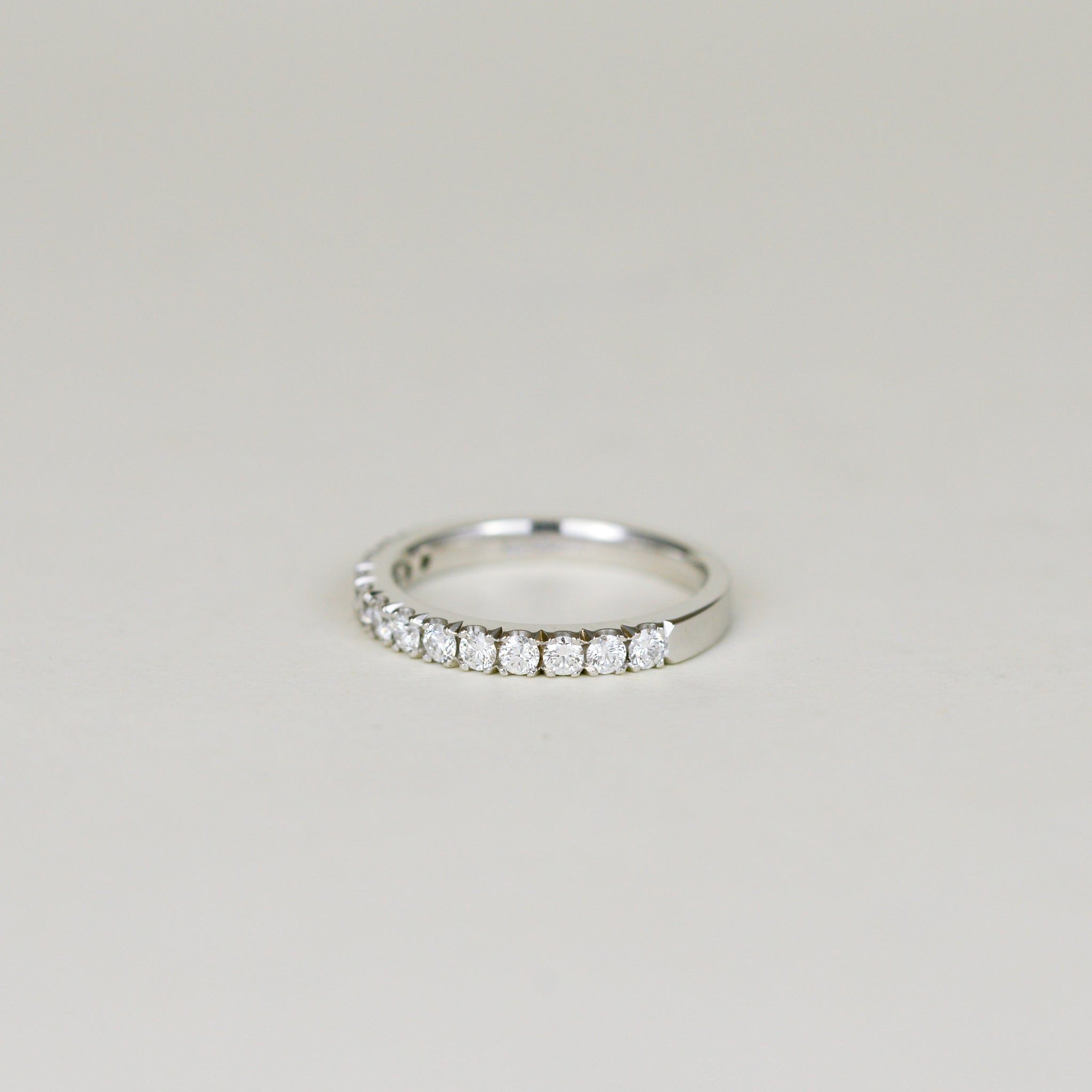 Platinum 0.59ct Round Brilliant Diamond Half Eternity Ring