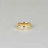 18ct Yellow Gold 0.60ct Princess Cut Double Row Eternity Ring