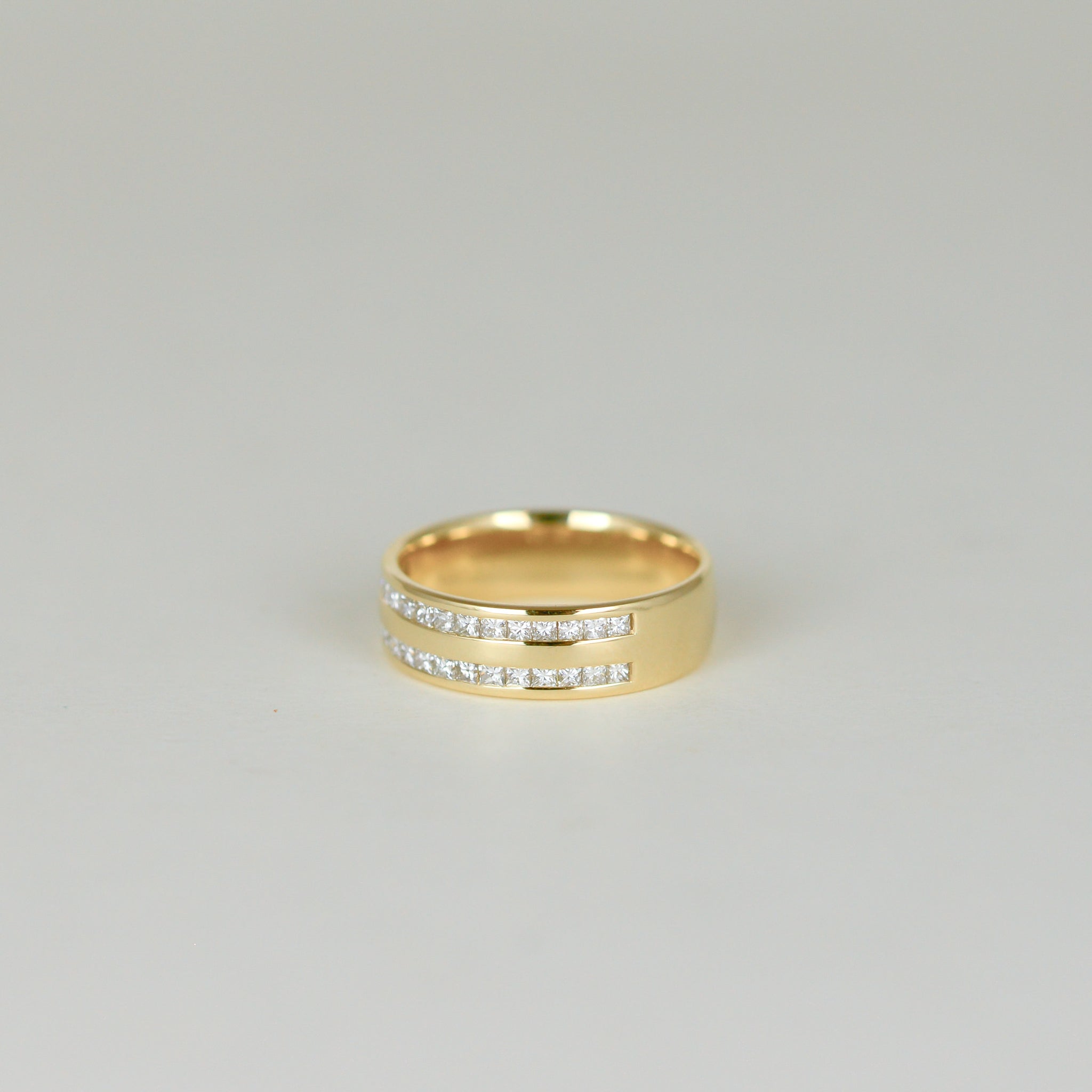 18ct Yellow Gold 0.60ct Princess Cut Double Row Eternity Ring