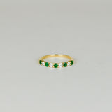 18ct Yellow Gold 0.31ct Emerald and Diamond Half Eternity Ring