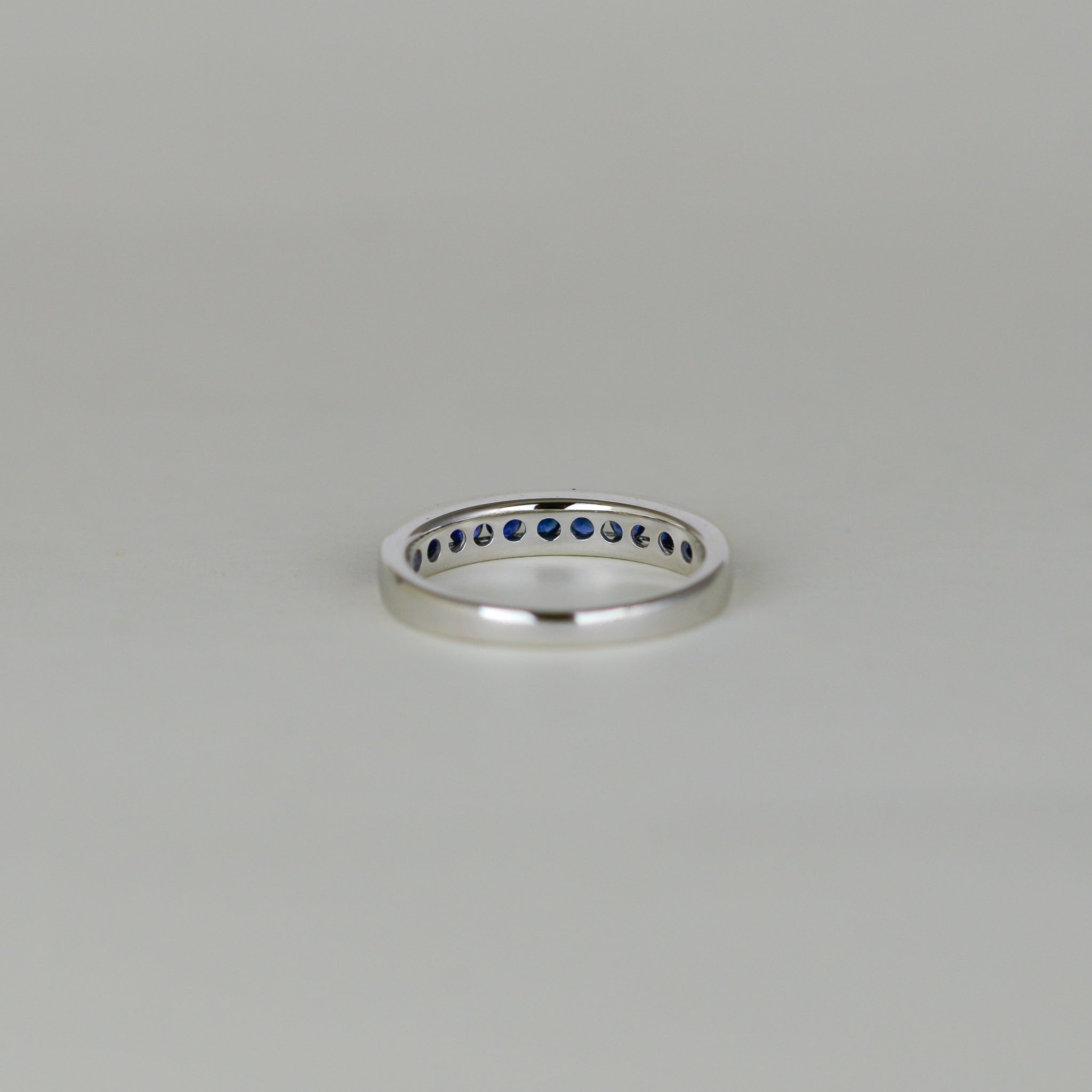 18ct White Gold 0.56ct Round Sapphire Eternity Ring