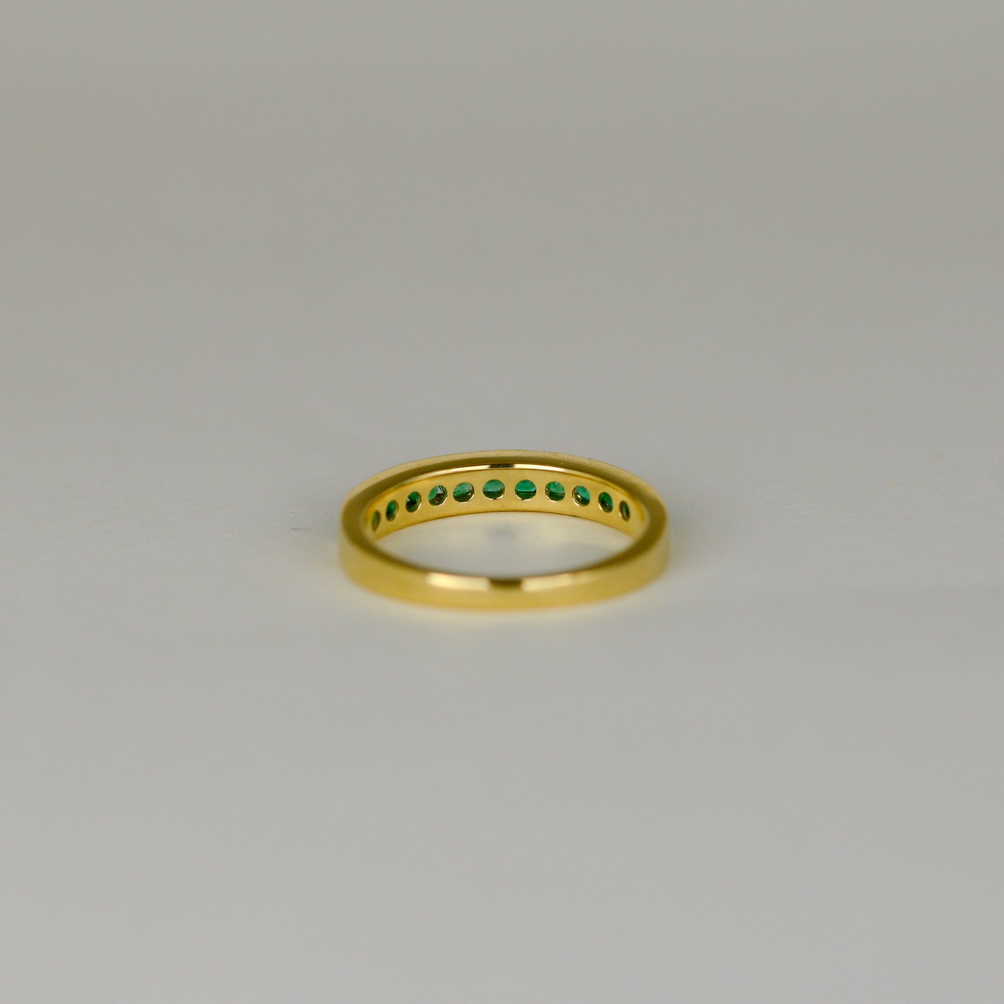 18ct Yellow Gold 0.55ct Emerald Half Eternity Ring