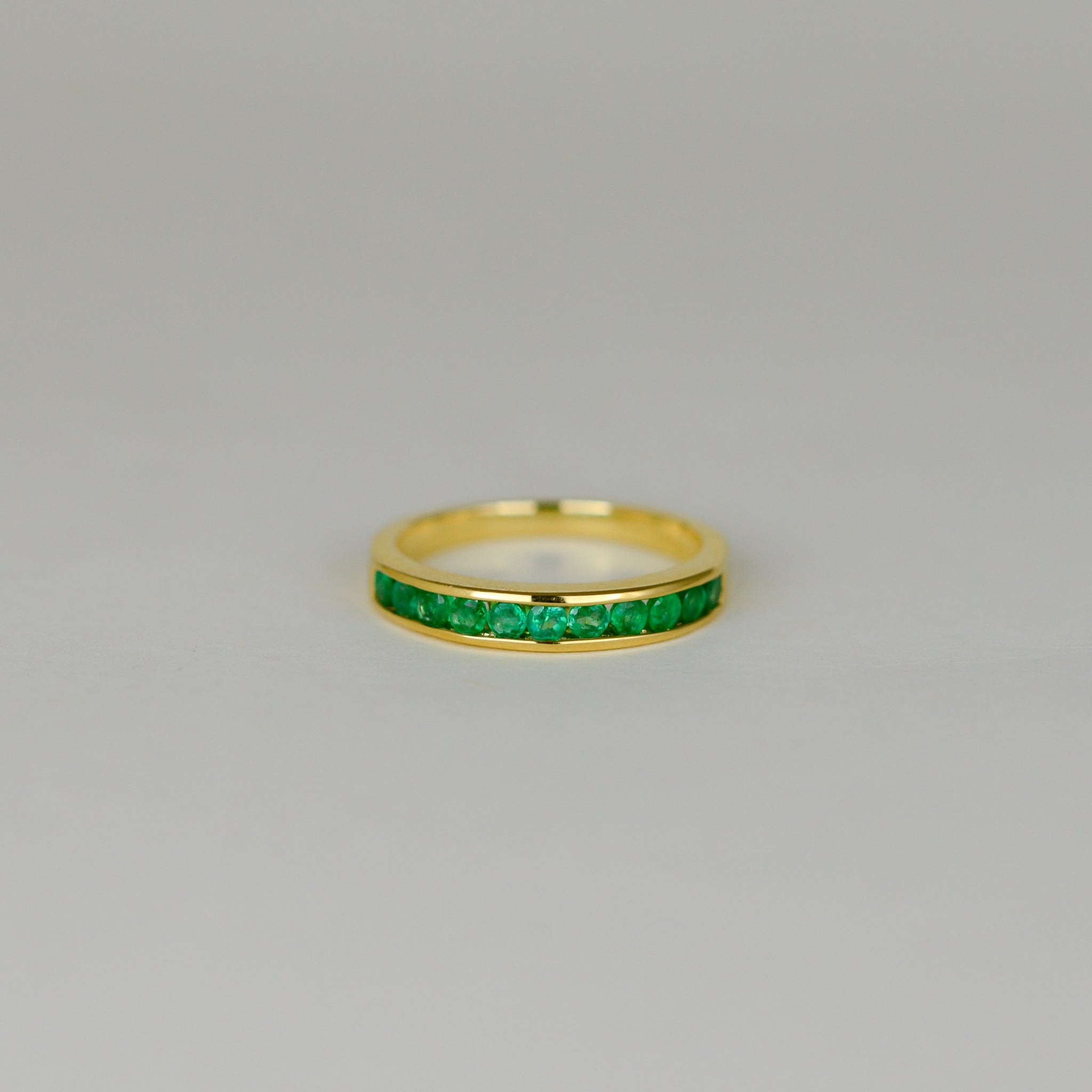 18ct Yellow Gold 0.55ct Emerald Half Eternity Ring