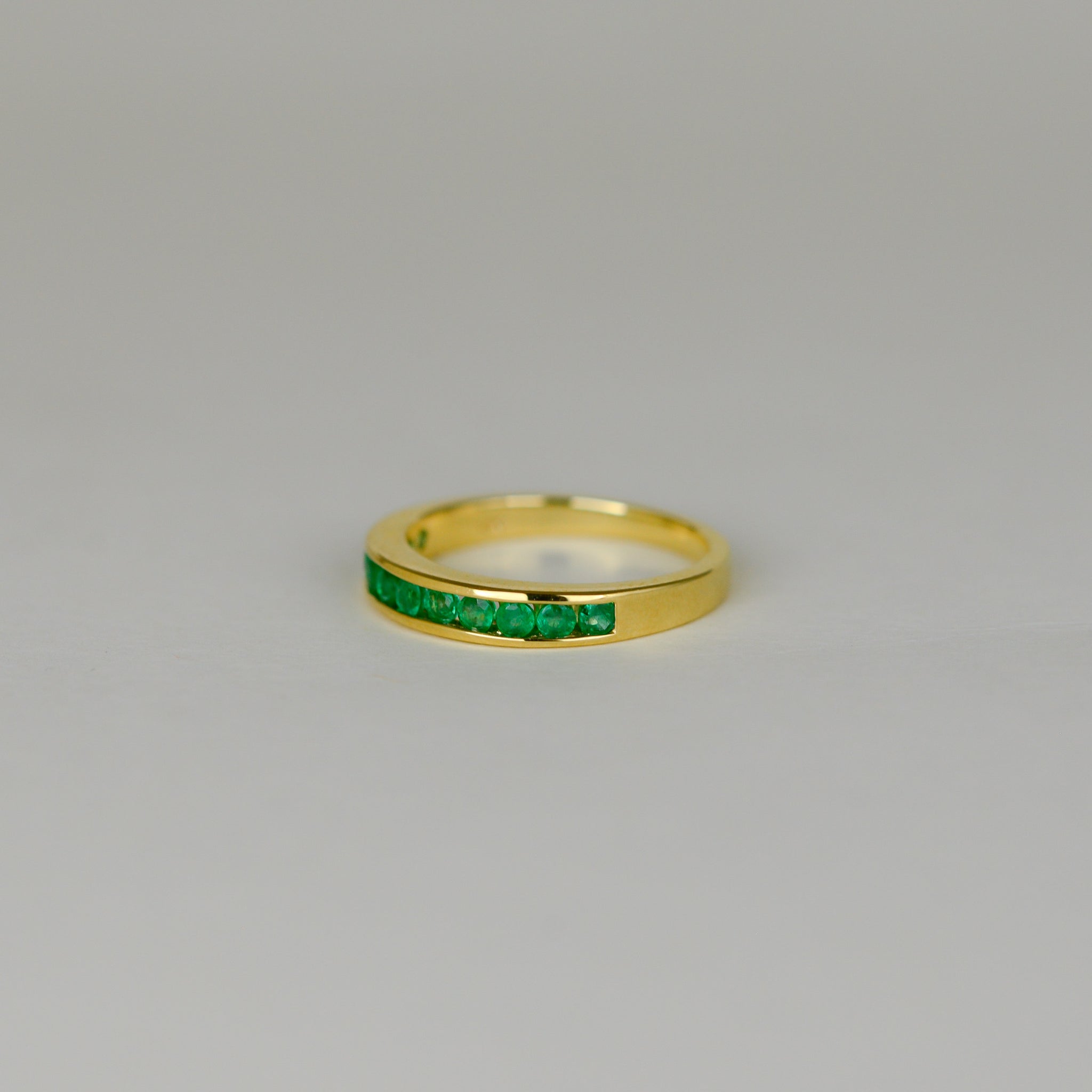 18ct Yellow Gold 0.55ct Emerald Half Eternity Ring